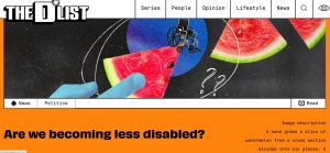 homepage of d*list with image of watermelon and description of image of watermelon