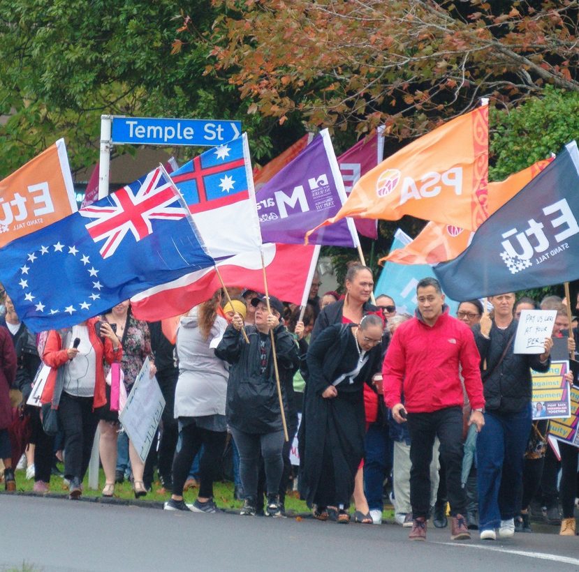 flags and people
